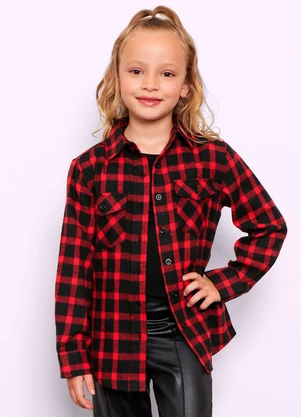 Torra - Camisa Infantil Flanelada Xadrez Vermelha - TORRA