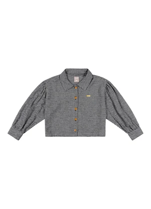 Colorittá - Camisa Infantil Menina Flanela Xadrez Preto - COLORITTÁ