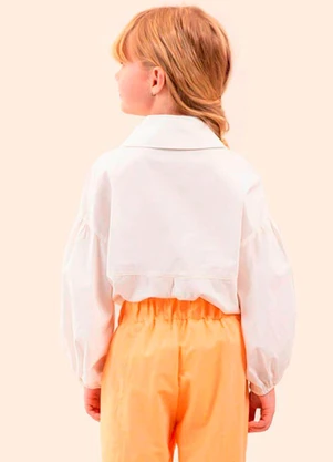 Bugbee - Camisa Infantil Tricoline Branco - BUGBEE