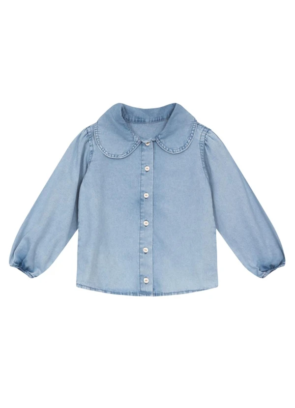 Mundi - Camisa Jeans Infantil Menina Azul