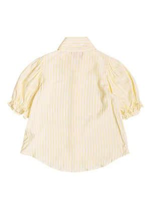 Momi - Camisa Listrada com Manga Bufante Amarelo - MOMI