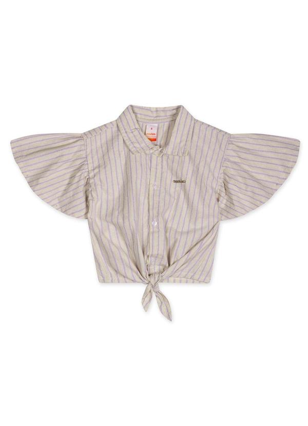 Marisol - Camisa Listrada Manga Curta Infantil  Roxo 2