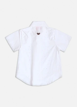 Momi - Camisa Manga Curta com Strass Off White - MOMI