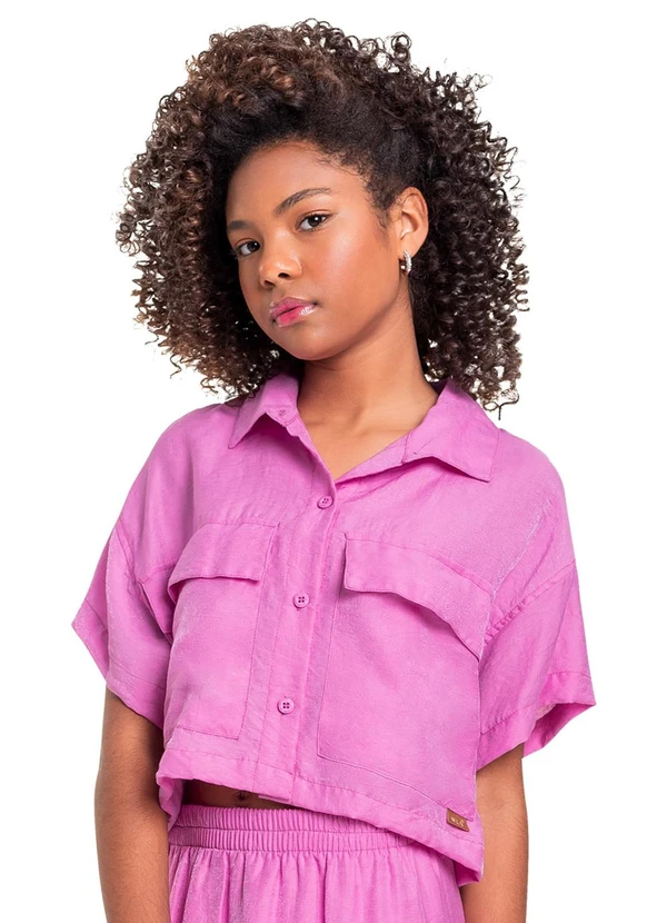 Gloss - Camisa Manga Curta Juvenil Rosa