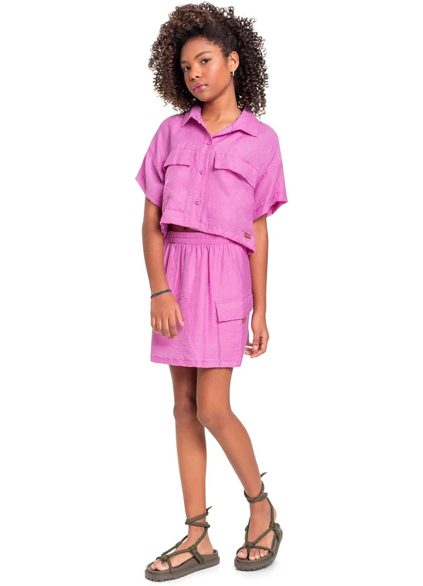 Gloss - Camisa Manga Curta Juvenil Rosa 2