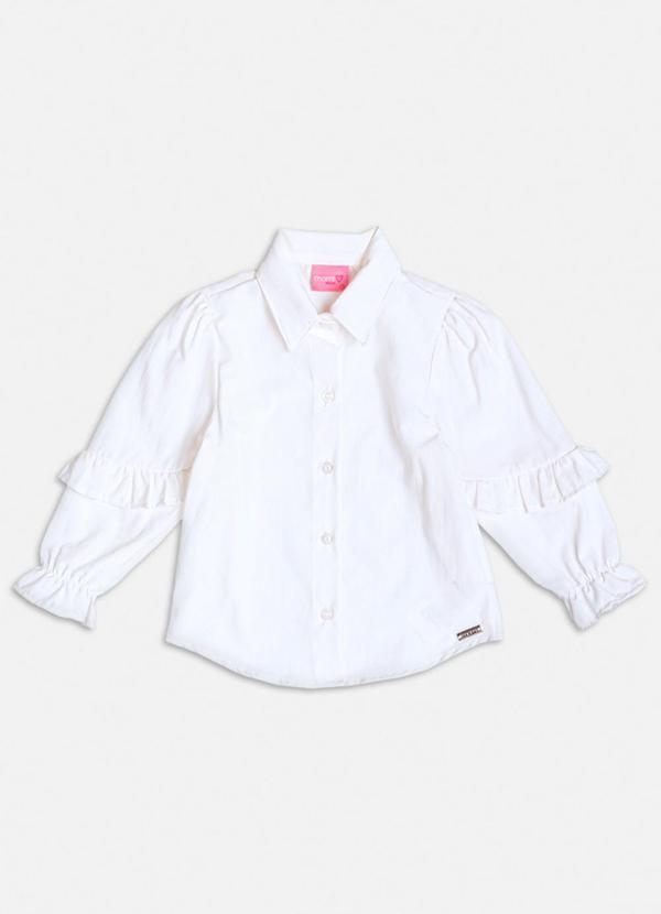 Momi - Camisa Manga Longa com Babado Off White