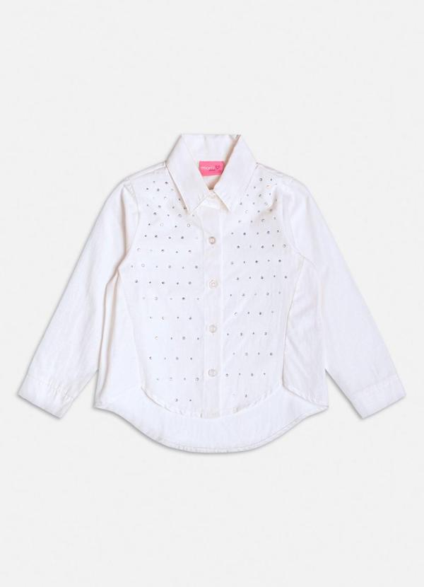 Momi - Camisa Manga Longa com Strass Off White