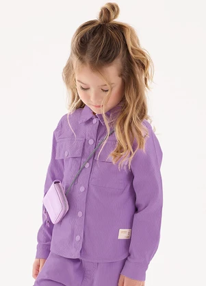 Up Baby - Camisa Manga Longa Infantil Menina Roxo - UP BABY