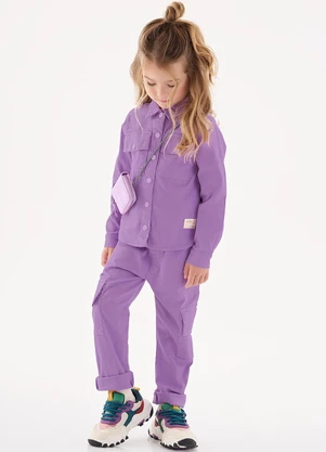 Up Baby - Camisa Manga Longa Infantil Menina Roxo - UP BABY