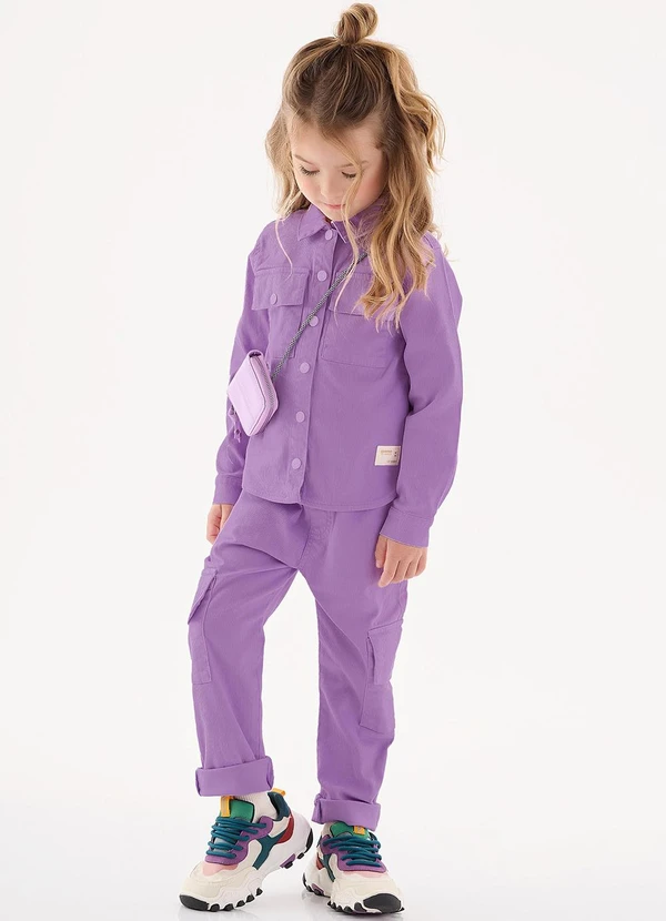 Up Baby - Camisa Manga Longa Infantil Menina Roxo 2