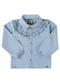Milli e Nina - Camisa Menina Jeans Leve Pérolas Azul - variação: Azul