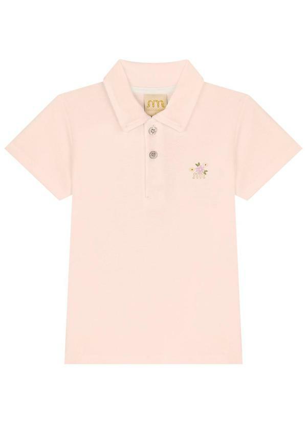 Milli e Nina - Camisa Menina Polo em Piquet Laranja