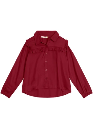 Carinhoso - Camisa Mullet em Viscose Menina Vermelho - CARINHOSO