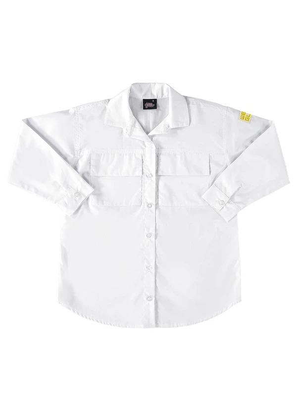 Gloss - Camisa Oversize em Tricoline Juvenil Branco 4