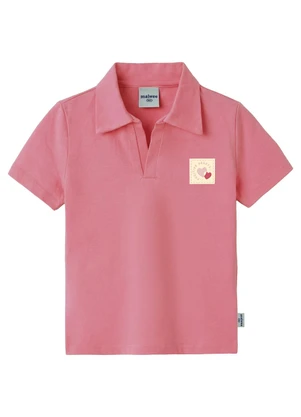 Malwee Kids - Camisa Polo Positive Hearts Rosa - MALWEE KIDS
