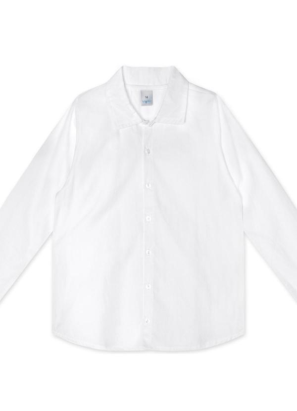 Hapier - Camisa Social Manga Longa Juvenil Branco