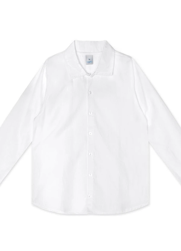 Hapier - Camisa Social Manga Longa Juvenil Branco