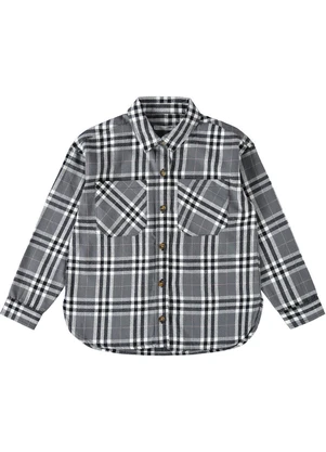 Malwee Kids - Camisa Xadrez Flanelada Menina Preto - MALWEE KIDS