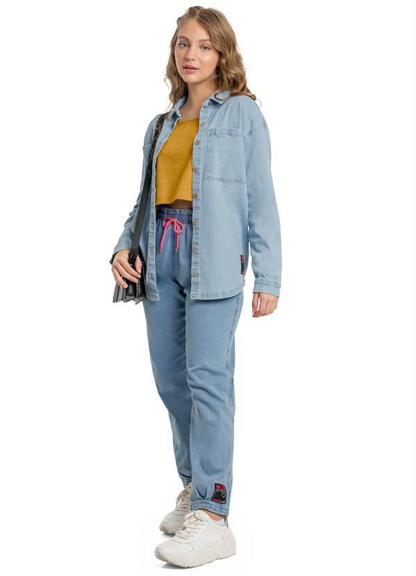 Gloss - Camisão Oversize em Jeans Juvenil Azul 2