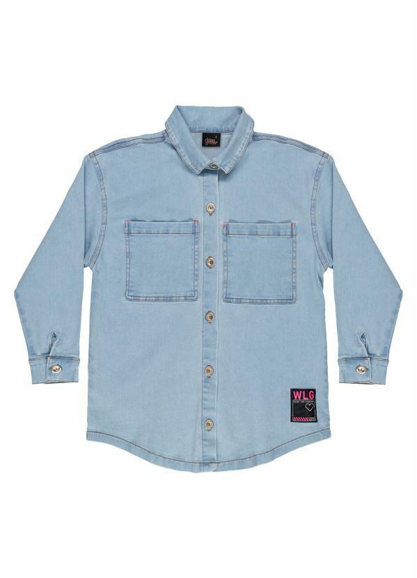 Gloss - Camisão Oversize em Jeans Juvenil Azul 3