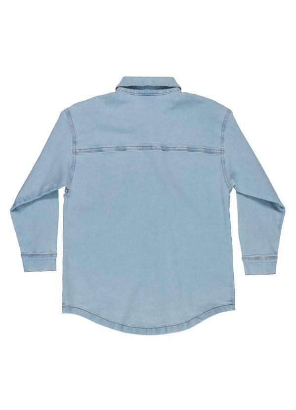 Gloss - Camisão Oversize em Jeans Juvenil Azul 4