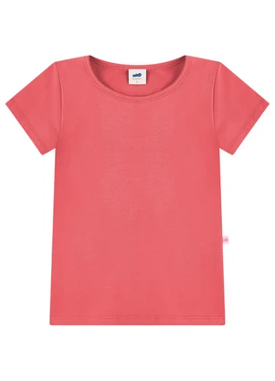 Marlan - Camiseta Infantil Menina em Cotton Penteado Rosa - MARLAN