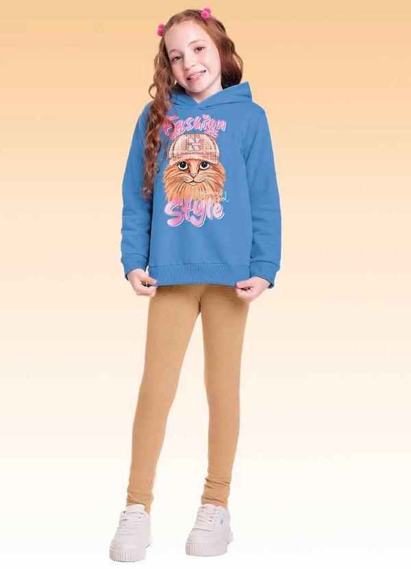 Fakini Kids - Conjunto Blusão com Capuz e Legging Azul