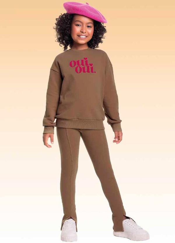 Fakini Kids - Conjunto Blusão e Calça Marrom