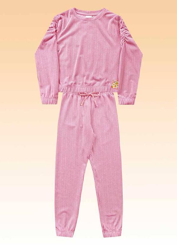 Fakini Kids - Conjunto Blusão e Calça Rosa