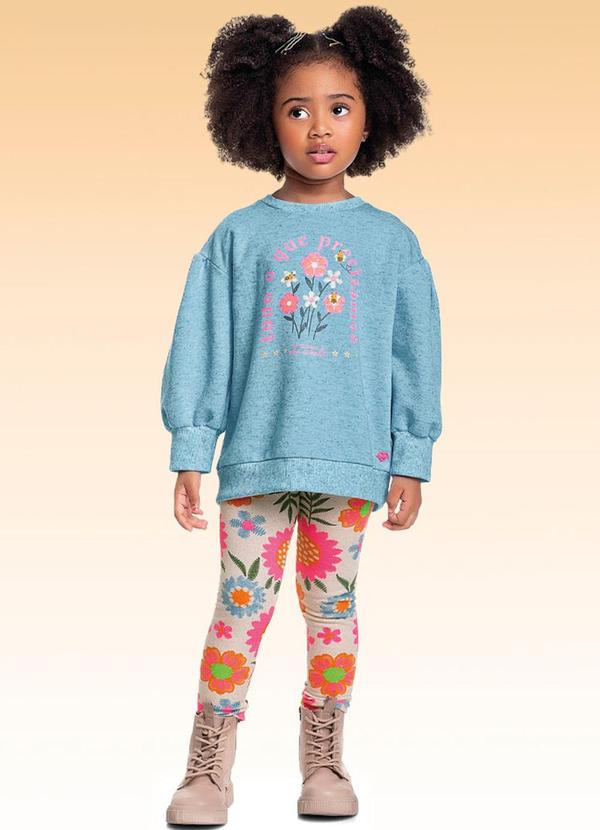 Fakini Kids - Conjunto Blusão e Legging Azul