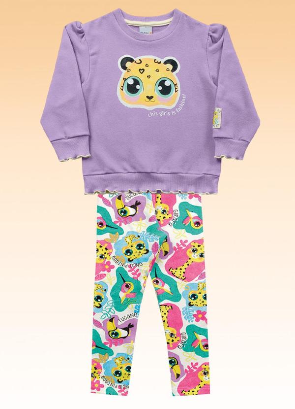 Fakini Kids - Conjunto Blusão e Legging Azul