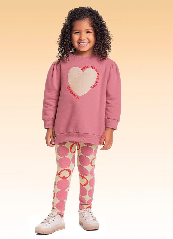 Fakini Kids - Conjunto Blusão e Legging Rosa