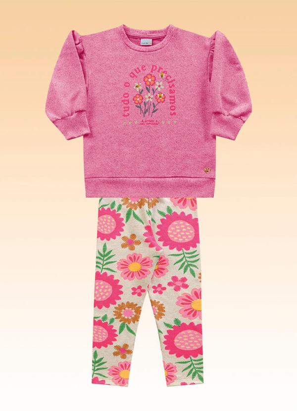 Fakini Kids - Conjunto Blusão e Legging Rosa