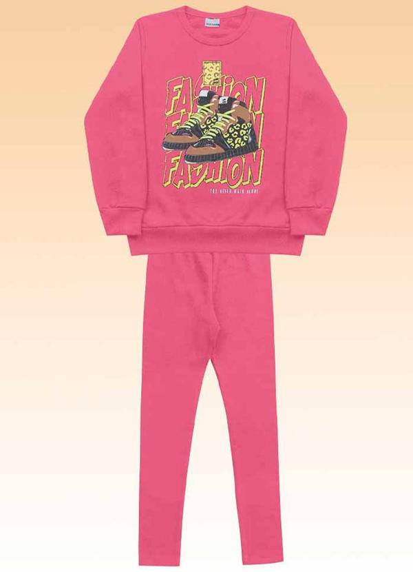 Fakini Kids - Conjunto Blusão e Legging Rosa