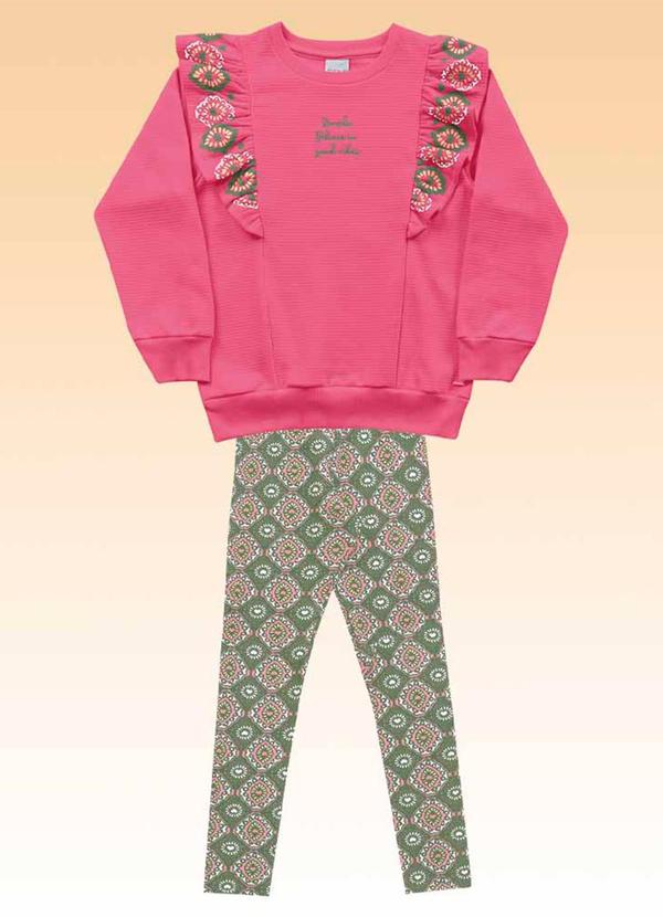 Fakini Kids - Conjunto Blusão e Legging Rosa