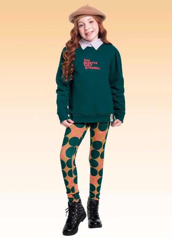 Fakini Kids - Conjunto Blusão e Legging Verde