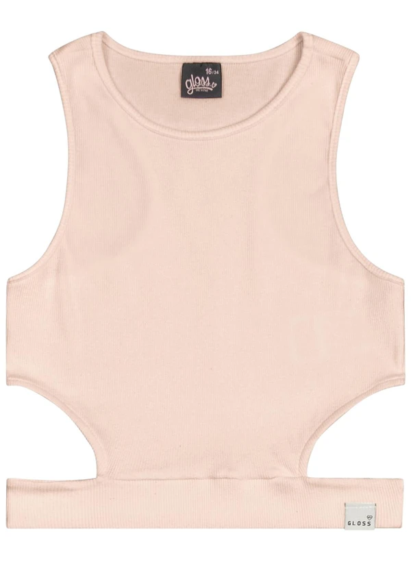 Gloss - Regata Básica em Ribaninha Juvenil Rosa