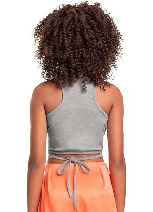 Gloss - Regata Cropped em Cotton Juvenil Prata - GLOSS