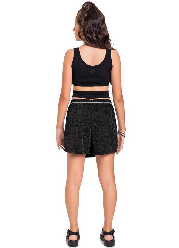Gloss - Regata Cropped em Cotton Juvenil Preto 4