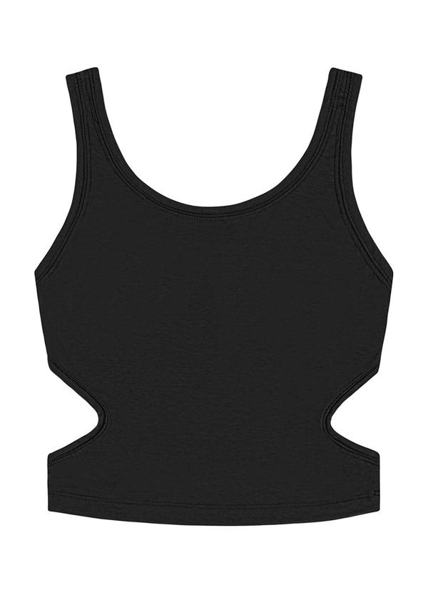 Gloss - Regata Cropped em Cotton Juvenil Preto 5