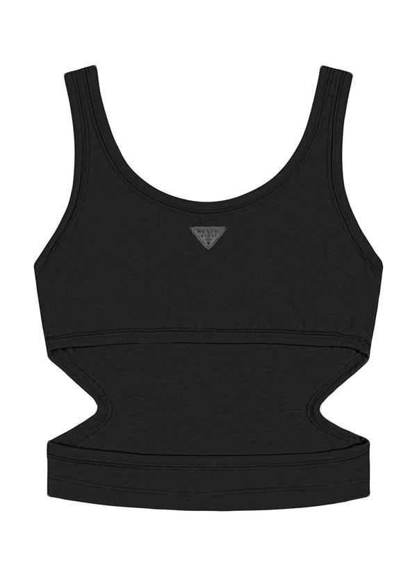 Gloss - Regata Cropped em Cotton Juvenil Preto 6