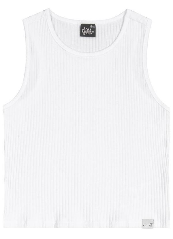 Gloss - Regata em Ribana Canelada Juvenil Branco
