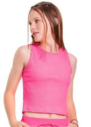 Gloss - Regata em Ribana Canelada Juvenil Rosa - GLOSS