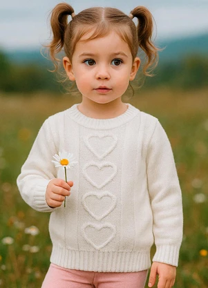 Anadoda - Blusa Infantil Coraçoes Off - ANADODA