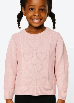 Anadoda - Blusa Infantil Coraçoes Rosa - ANADODA