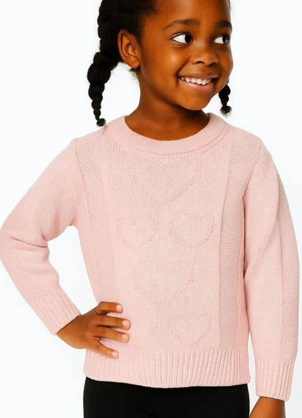 Anadoda - Blusa Infantil Coraçoes Rosa 2