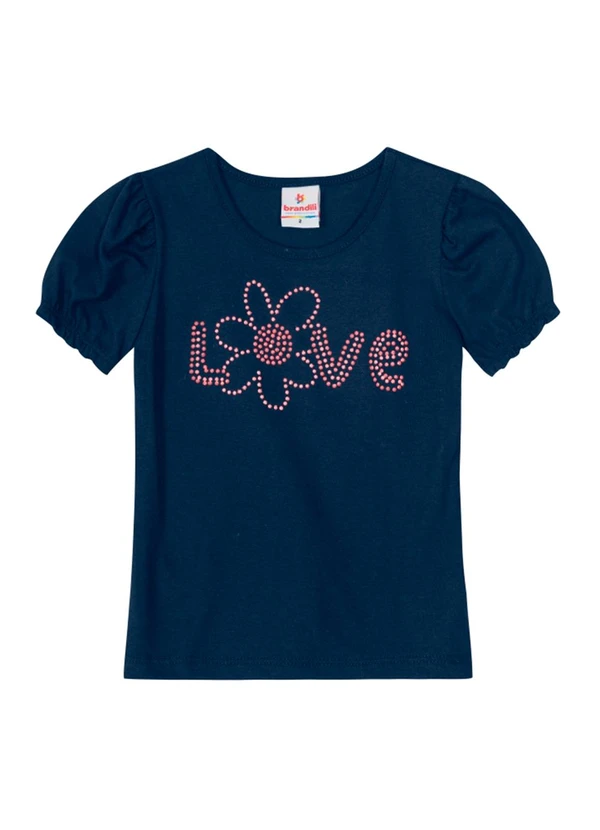 Brandili - Blusa Infantil Menina em Malha  Azul