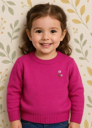 Anadoda - Blusa Infantil Tricô Pink - ANADODA