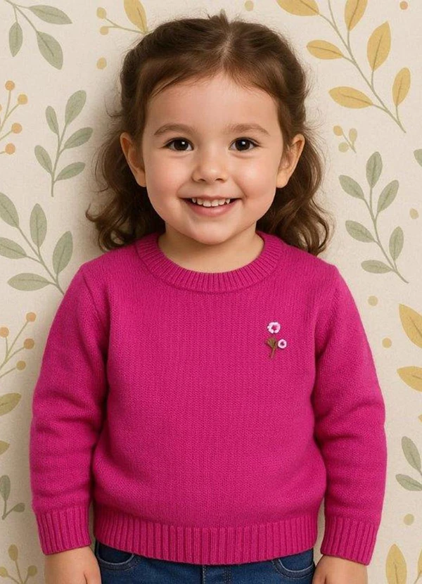 Anadoda - Blusa Infantil Tricô Pink