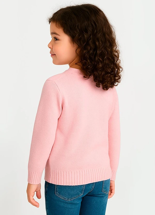 Anadoda - Blusa Infantil Tricô Rosa Claro 3
